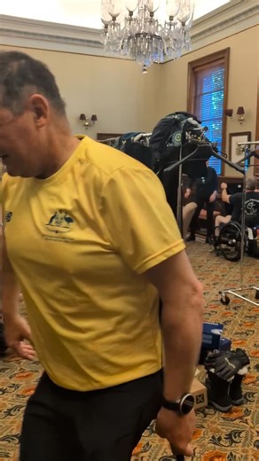 At the Australian Team Uniform Launch. I need the lid to cover my bald spot! @ausparalympics | Michael Milton