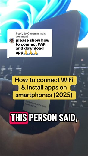 Replying to @Queen miina How to connect WiFi & install apps on smartphones (2025) #connect #wifi #install #apps #smartphone