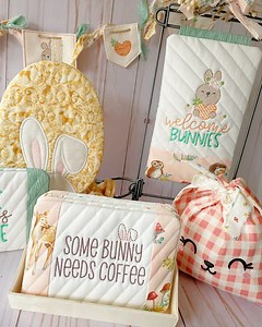 Sew with me Sunday! Who is decorated for Easter? THIS GAL. Only today, but still. Let's make a new Easter Mini Quilt Bunnies Welcome! Design: https://www.parkerontheporch.com/products/digital-download-some-bunny-collection-mini-quilt-set-single-stand Mini Quilt Suppplies: https://tinyurl.com/3dh8jzje #easter #inthehoop #fabriccrafts #applique #ith #easterdecor #parkerontheporch #brotherembroidery #brothersews | Parker on the Porch In the Hoop Embroidery