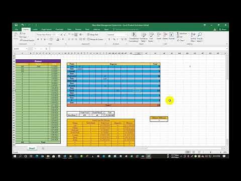 Mess Meal Management System Excell Sheet | Very Simple Way