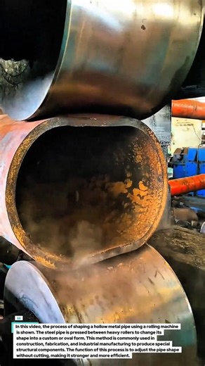 Metal Pipe Rolling Process | Shaping Hollow Steel with Industrial Roller.