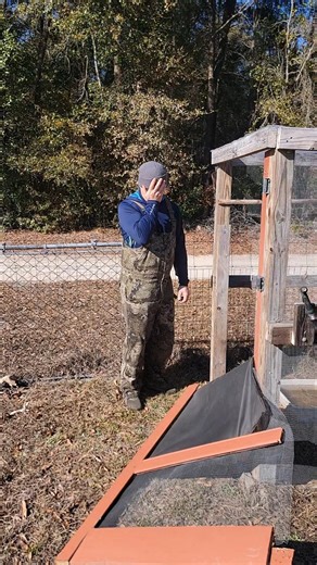 I needed to change the heat lamp. now im building a door #diy #chicken #chickencoop #homesteading