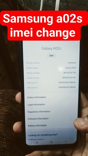 Samsung a02s imei change code or same