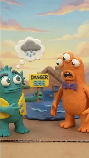 Why Do Floods Happen? Rain Overflows Riverbanks! | Claymation Science Class