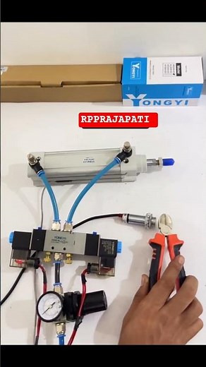 Pneumatic air cylinder system #engineering #mechanical #cad