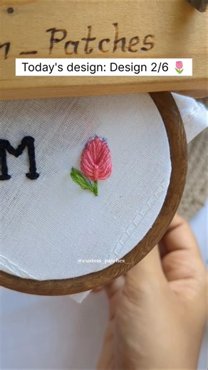 design 2/6 🌷 Beautiful handembroidery tutorial#handbroidery #youtubeshorts #embroidery