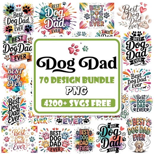 Dog Dad PNG Bundle | Father's Day, Pet Lover Designs (digital Download) - Etsy Hong Kong