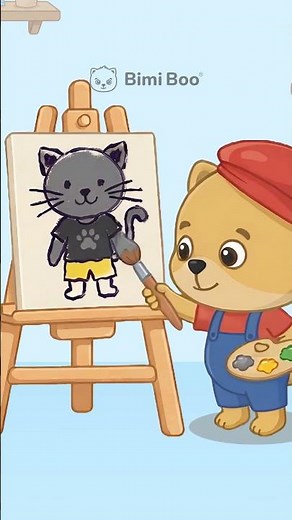 How to Draw a Cat with Bimi Boo! 🐱🎨 Drawing Song for Kids #kidslearning