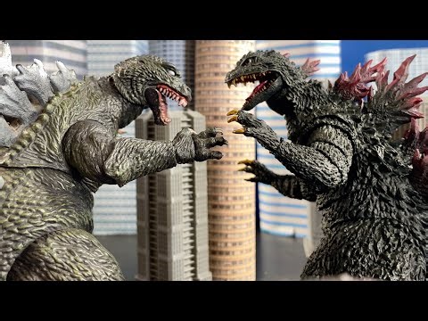 Godzilla 2000 vs Godzilla 2001 GMK (epic stop motion battle)
