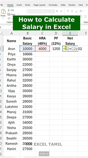 How to calculate salary in excel in tamil Stop manual calculation ❌ Use Excel automation ✅ Double click trick will save your time daily 🔥 #ExcelTips #ExcelAutomation #MrExcelTamil #ExcelTricks #OfficeWork #ExcelFormula #TamilTech #Productivity #ReelsIndia #LearnExcel | Mr Excel Tamil