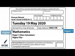 Edexcel GCSE Maths | May 2020 Paper 1 Higher | Walkthrough