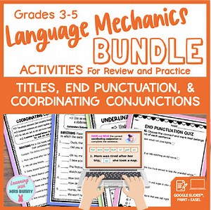 Language Mechanics Print Digital Worksheets Activities Quizzes Bundle Grades 3-5