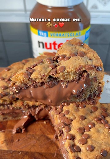 Nutella Cookie Pie Rezept — einfacher Cookie-Pie (20 cm)