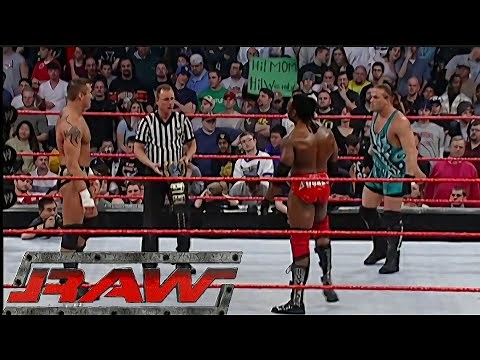 Randy Orton vs Booker T vs Rob Van Dam Intercontinental Championship Match RAW Feb 09,2004