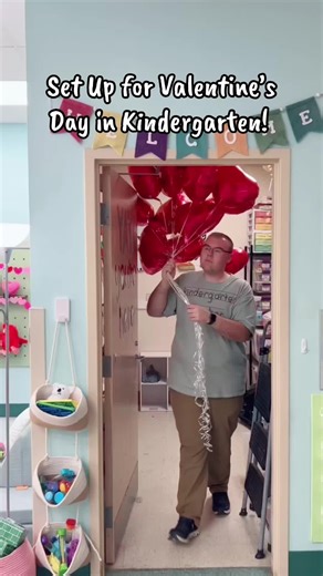 Kindergarten is ready for V-Day! ❤️🎈 Today I stayed after school to set up for our Valentine’s Day party tomorrow. I love the yearly tradition of attaching heart balloons to my students desk for them to see as they enter the classroom. It makes everything so magical and festive 😍 Each kid will get to take their balloon home at the end of the day after we tie it to their Valentine’s Day bags! I can’t wait to see how excited some of them get tomorrow when they enter the room 🎉💕 . . . Kindergar