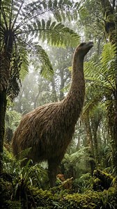 The Tallest Bird to Ever Walk the Earth 🌿🇳🇿 It looks like something from a fantasy movie, but this giant actually lived in New Zealand until relatively recently. This is the South Island Giant Moa. The Height: They stood up to 12 feet (3.6 meters) tall—that is nearly two times the height of a tall human! The Wings: If you look closely, you’ll notice something missing. Moa are the only birds known to science that had zero wings. They didn't even have the tiny vestigial nubs that emus or kiwis 