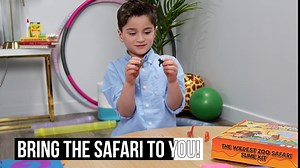 JAKESON Safari Slime Kit for Girls and Boys. Wildest Zoo Safari Kids Slime Set with Premade Slime, Animal Charms, Assorted Glitter, Glow in the Dark Mixing Powder. Gift Set for Girls and Boys.