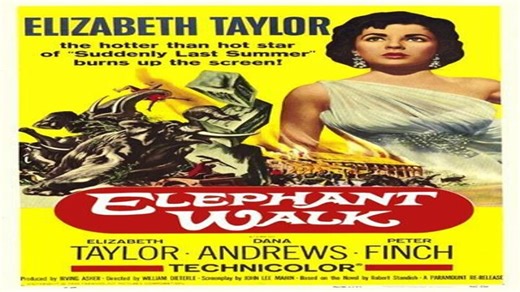 ASA 🎥📽🎬 Elephant Walk (1954) a film directed by William Dieterle with Elizabeth Taylor, Dana Andrews, Peter Finch, Abraham Sofaer, Abner Biberman