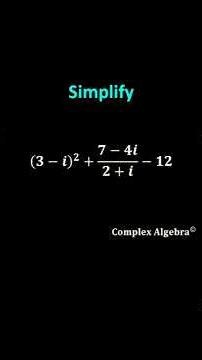How to Simplify Complex Numbers| Complex Algebra| Engineering Math Ontario