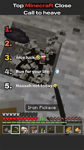 TOP 5 Most INSANE Minecraft Close Calls! 😱 (1 HP)