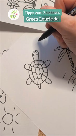 Super einfache Schildkröte zeichnen | Schnelles Zeichenmotiv #zeichnenlernen #sketchnotes
