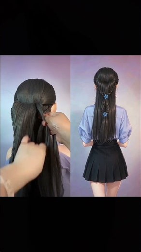 🌸 Beautiful Braided Half-Up Hairstyle | Elegant Hair Idea ✨#BraidedHairstyle #HalfUpHairstyle #Hair