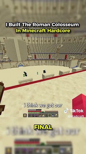 Building the Roman Colosseum in Minecraft Hardcore