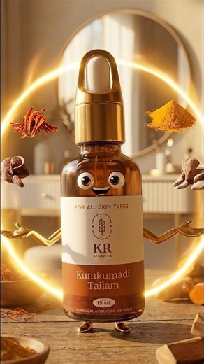 3D Animated Product Advertisement | Kumkumadi Tailam Skincare Oil | Ayurvedic Beauty Ad