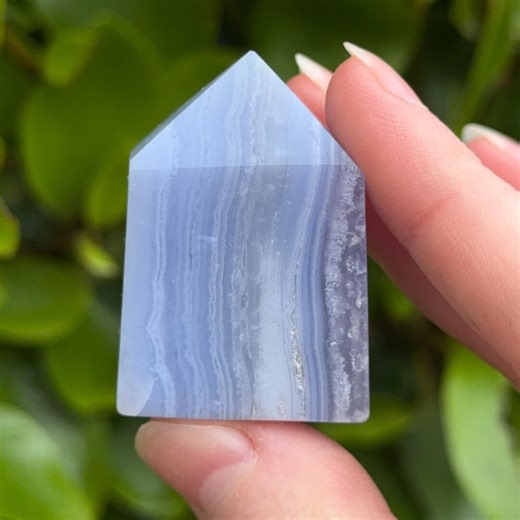 Blue Lace Agate Tower | Crystal Point, Crystal Healing, Crystals for Anxiety - Etsy