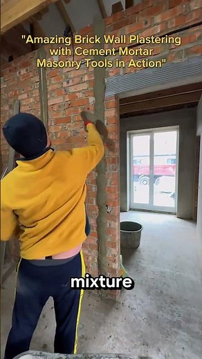Amazing Brick Wall Plastering with Cement Mortar | Masonry Tools in Action