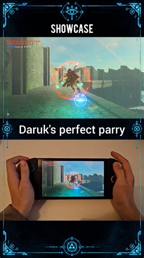 60FPS Showcase: Master Daruk's perfect parry and flurry rush in #zelda #botw #technique #combat🛡️⚔️