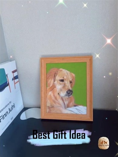 Felted by Sophia: Wool-felt Golden Retriever painting, the perfect pet memorial & pet-hair souvenir.