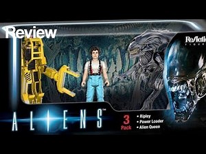 ReAction Aliens 3.75" Ripley, Power Loader & Alien Queen 3-Pack Figure Review (13+)