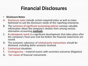 Financial Disclosures
