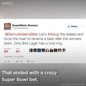 SweetWater Brewing Company had to sell a New England Patriots-inspired beer after losing a bet with Samuel Adams. | Yahoo Sports