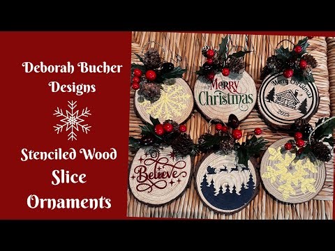 🎄 DIY Stenciled Wood Slice Ornaments | Easy Christmas Craft Tutorial!