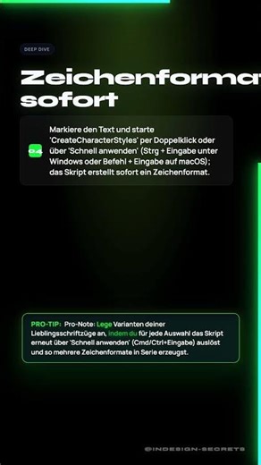 CreateCharacterStyles: Zeichenformat aus Auswahl in Sekunden