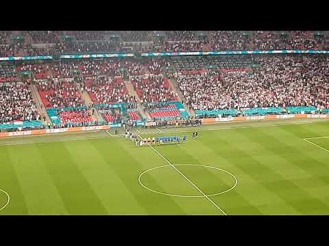Euro 2020 Final - England vs Italy - Teams Emerge & National Anthems