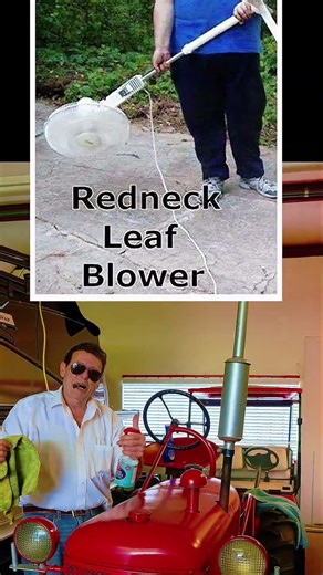 Leaf blower fan?🤣 #fail #prank #shorts #meme #funny #thebossgrandpa #tractor #comedy #diy #hack #lol