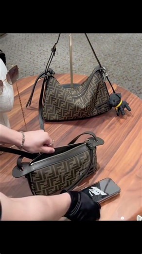 FENDI Simply FENDI Mini Brown FF Jacquard Fabric Mini Bag 8BS097AFPMF1GL7