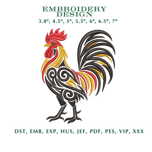 Farmhouse Rooster Embroidery Design, Rustic Chicken Machine Pattern (digital Download) - Etsy