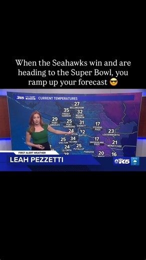 Leah Pezzetti on Instagram: "Had to ramp up the regular finger pointer with a 12 pointer in honor of the SEAHAWKS! 😎 #SuperBowl #Seattle #Seahawks #Twelves"