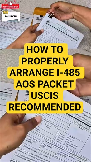 HOW TO ARRANGE I-485 AOS PACKET GUIDE #fyp #i485 #aos #greencard #uscis #k1visa #viralvideo #shorts