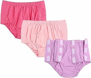 3 Pack Post Surgery Underwear, Adaptive Clothing, Tear Away Briefs, Incontinence Underpants, Reusable Stick-on Briefs