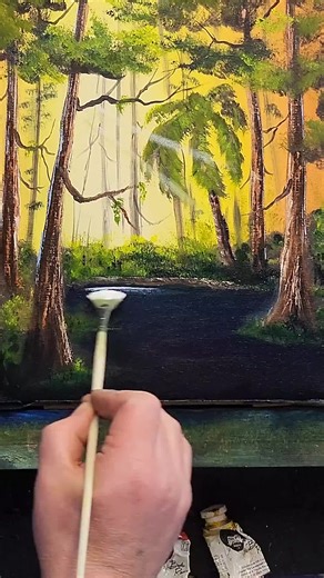 BOB ROSS Fan Brush Swamp #shorts #bobross #creatorsearchinsights