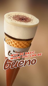 Try Kinder Bueno Ice Cream and then tell me if it isn't the most Bueno ice cream around. Go on, try it! Why be basic when you can be Bueno? | Kinder | Facebook