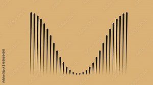 animated oscilation of sinusoidal sine waveform of mathematical equation of an array of bars. Stock Video