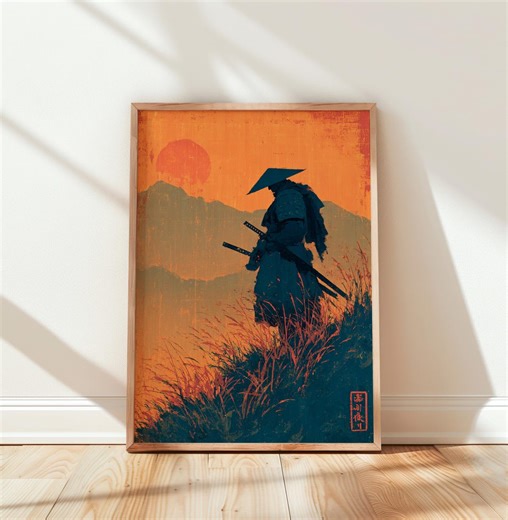 Japanese Samurai Sword Poster | Scary Urban Japanese Poster | Samurai Japanese Wall Art | Japandi Decor | Unframed Modern Wall Art - Etsy