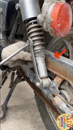 How to Tighten Motorcycle Rear Shock Spring | Easy DIY Suspension Adjustment | CraftyKidz Corner