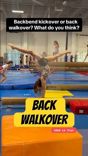 Backbend kickover or back walkover? What do you think? Drop your level! #gymnastics #backwalkover